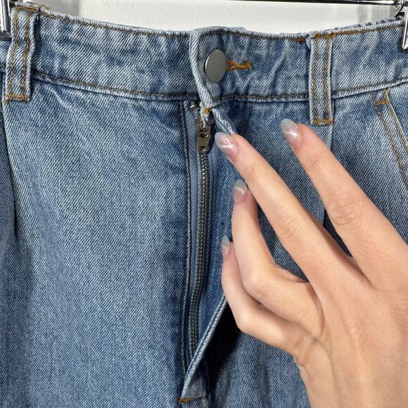 Blue Blush Jeans Women S Blue Cargo Wide Leg Stretch Waist Pocket Baggy Denim 90 - Picture 7 of 10